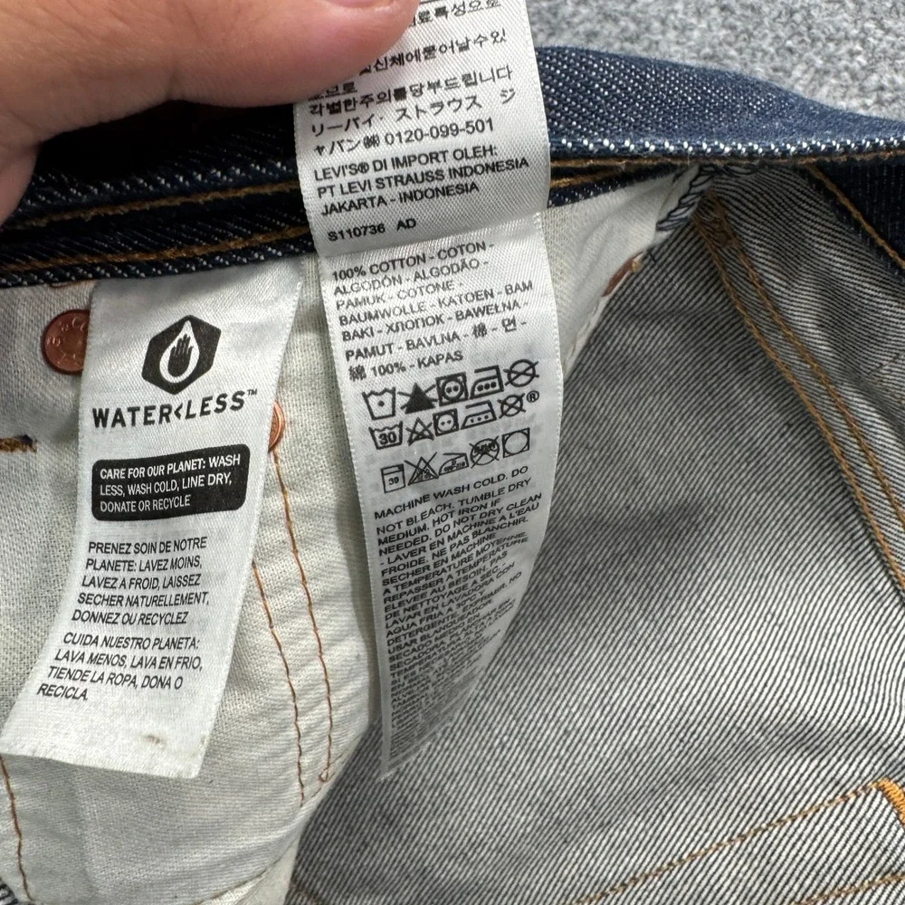 Levi's 501 Original Fit Jeans Mens 38x34 Dark Wash Indigo Denim Workwear